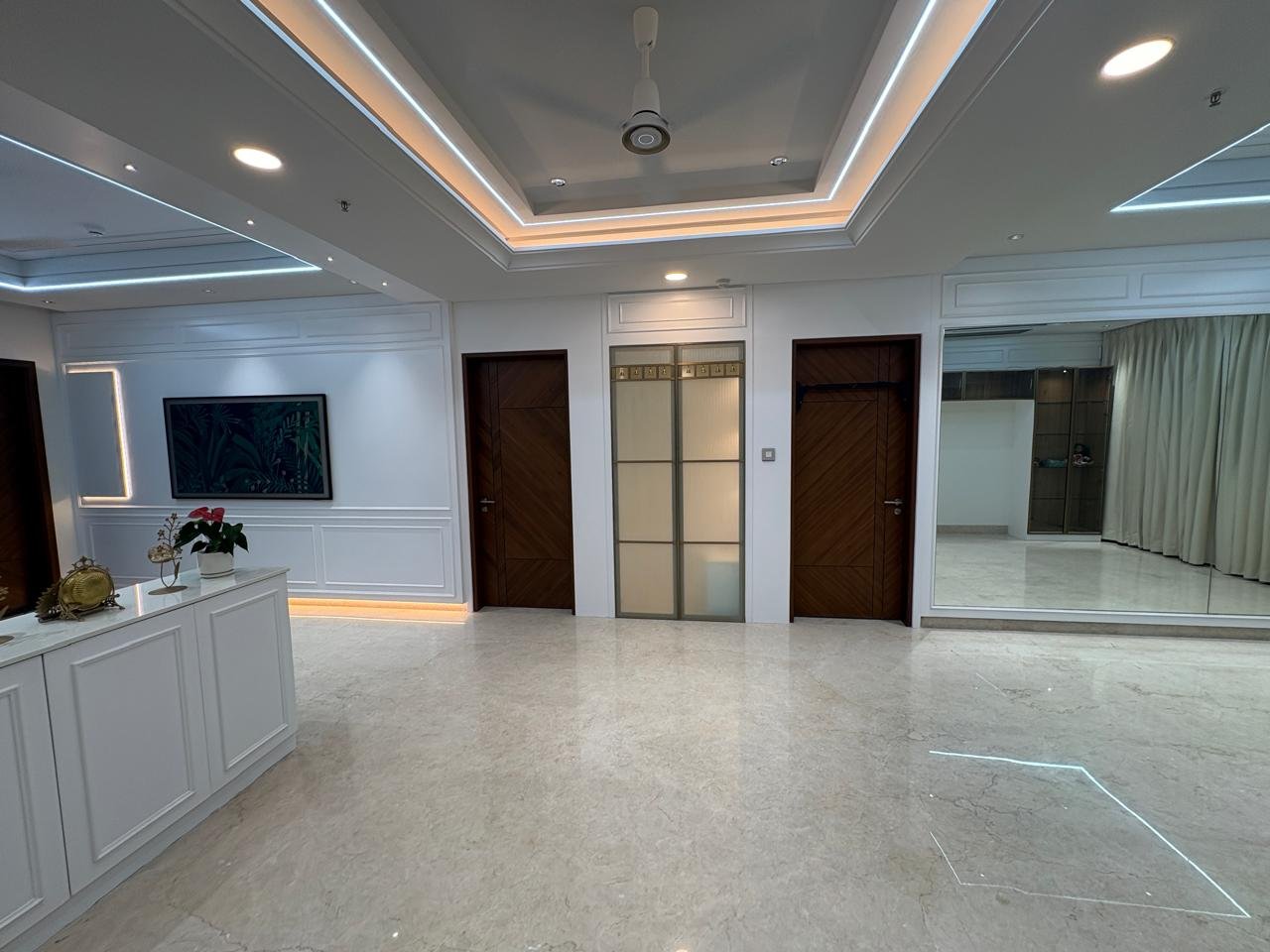 Contemporary white living room